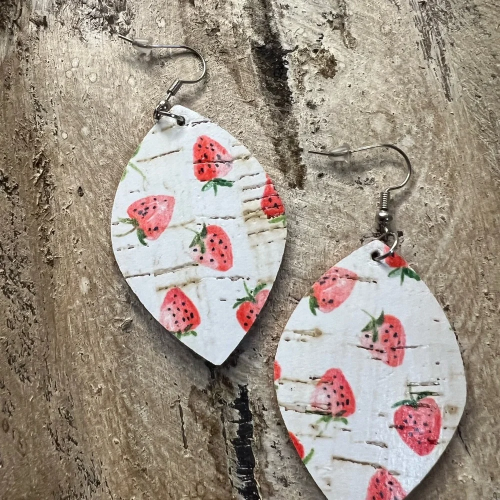 Strawberry‎ Print Dangle Earrings